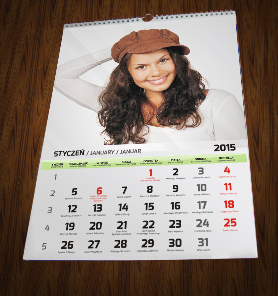 Przykład kalendarza spiralowanego 2 | Foto-kalendarz